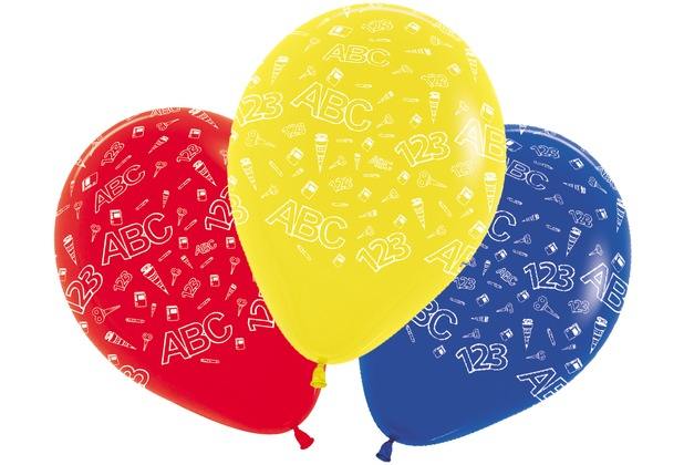 Luftballons ABC Einschulung 1. Schultag, 5 St. - VE 12